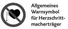 Allgemeines Warnsymbol für Herzschrittmacherträger